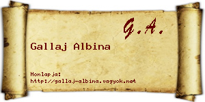 Gallaj Albina névjegykártya